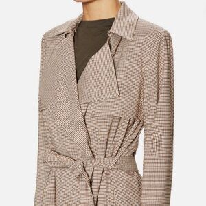 1.State Tattersall Tan Checkered Coat